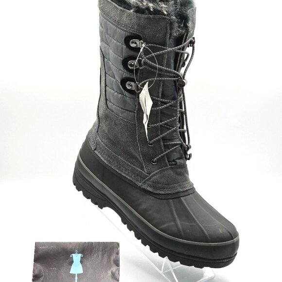 NWT Lands' End Women's Gray Squall Insulated Waterproof Snow Boots Sz 9B 2914 - Picture 12 of 15